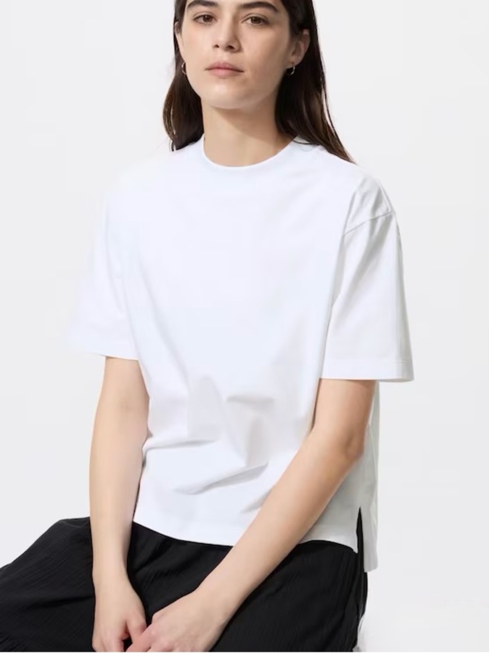 Uniqlo AlRism Cotton Oversized Crew Neck T-Shirt